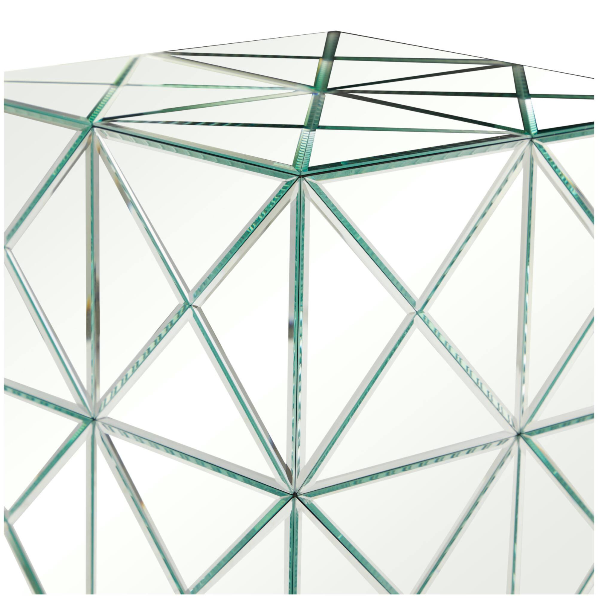 Silver Wood Mirrored Accent Table 18" x 18" x 18"